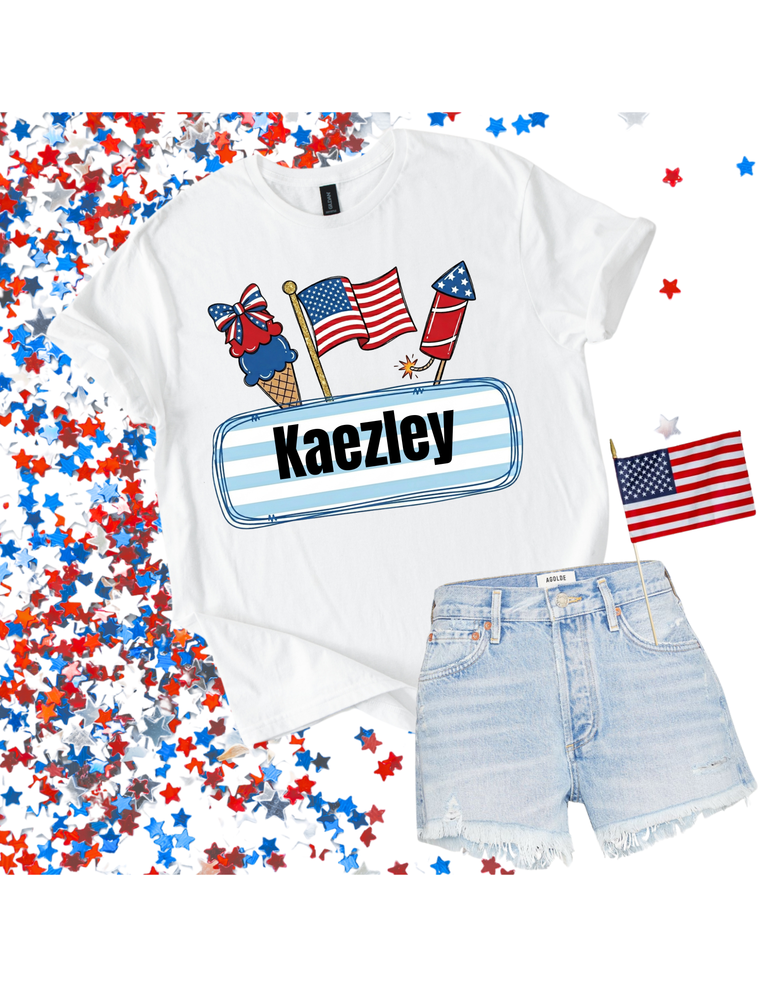 Girl Name Plate 4th of July