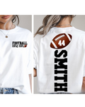 Football mom (dad, sibling) with name and number on back