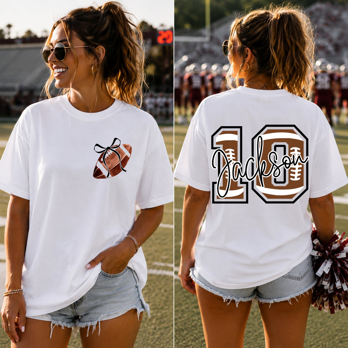 Football Number with Football Bow