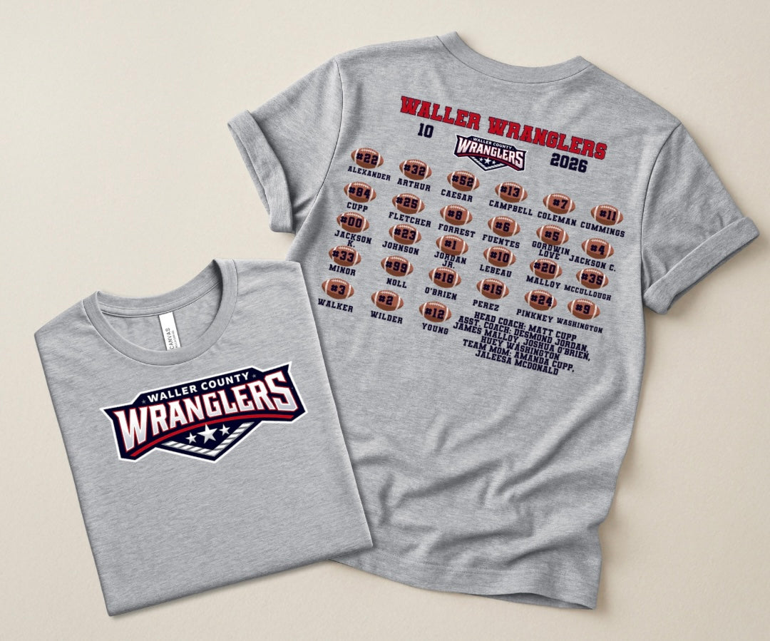 10U Wrangler Football Roster Shirts 2026