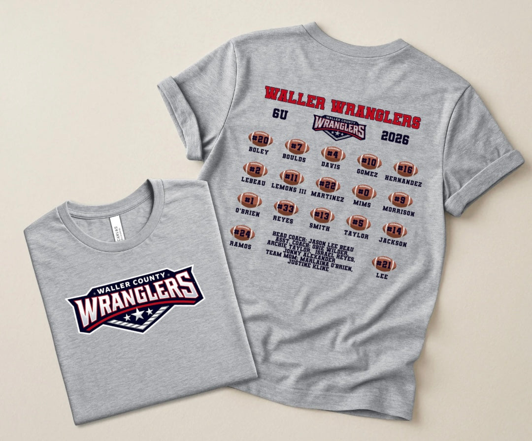 6U Wrangler Football Roster Shirt 2026