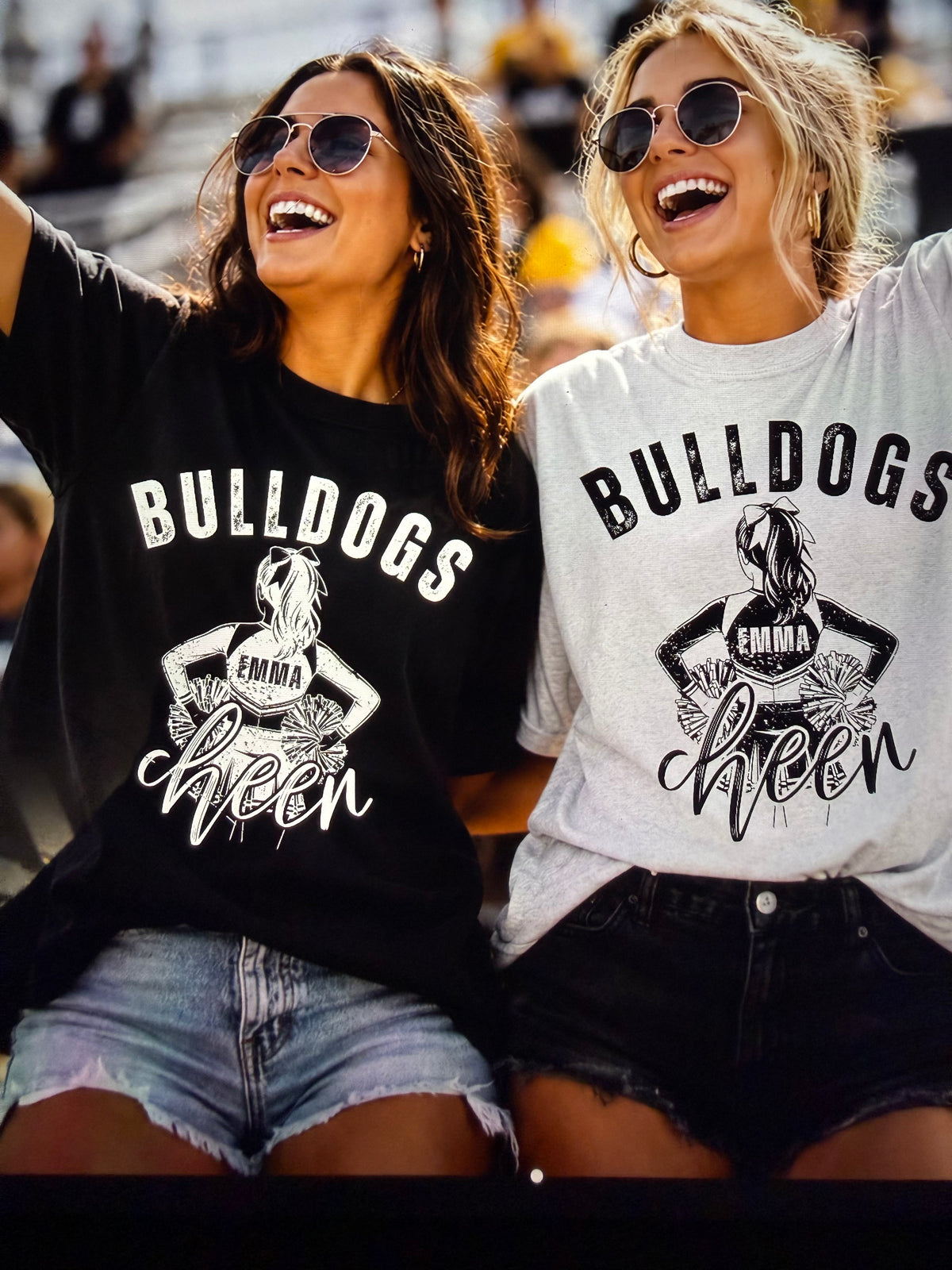 Cheerleader with name on back