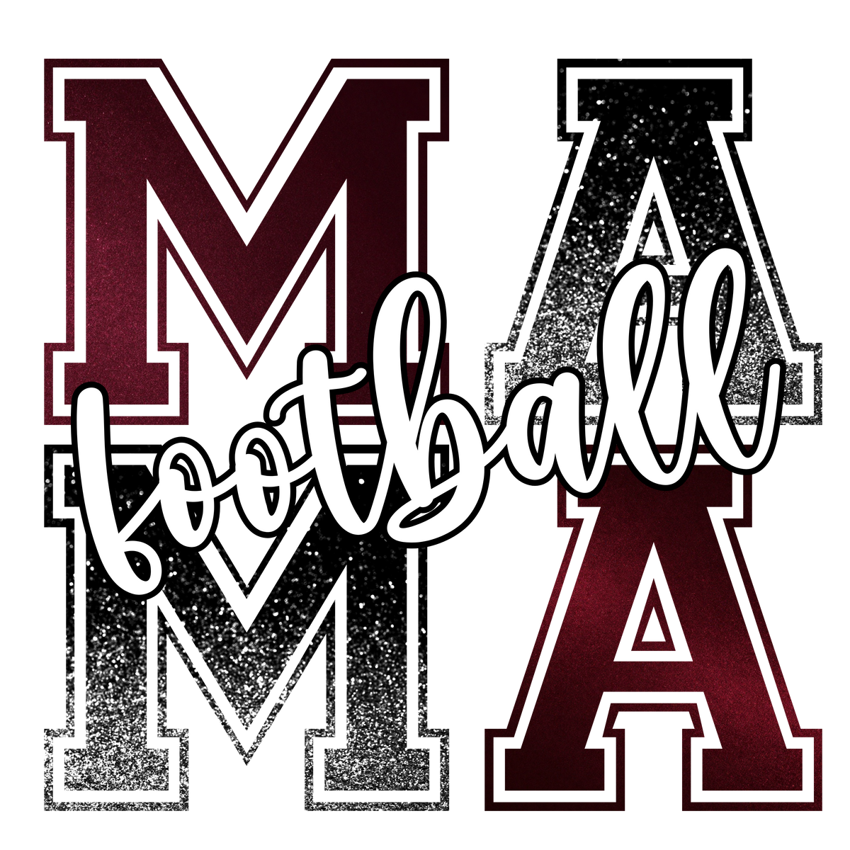 Mama Glittery Football in middle