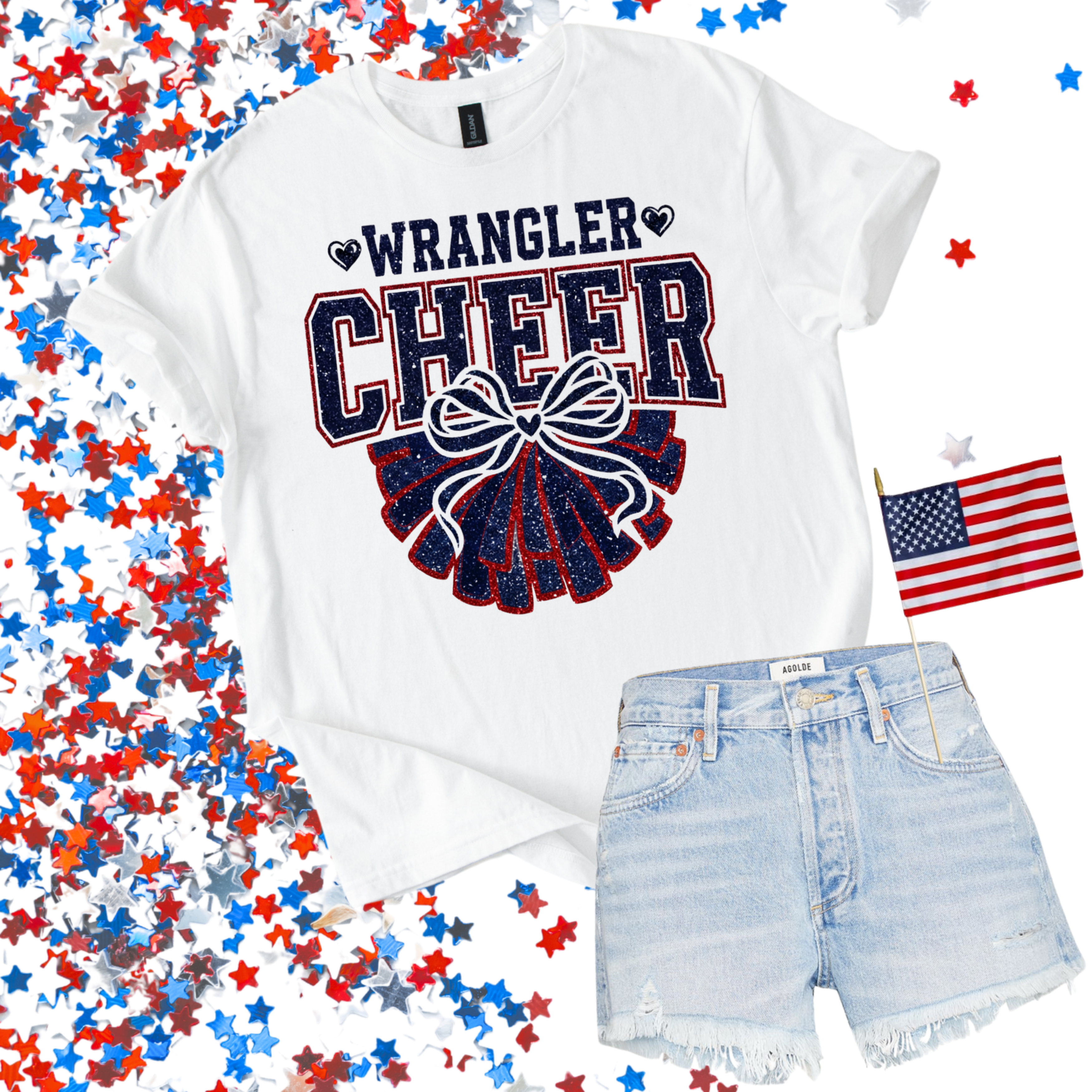 Cheer Half Glitter Pom
