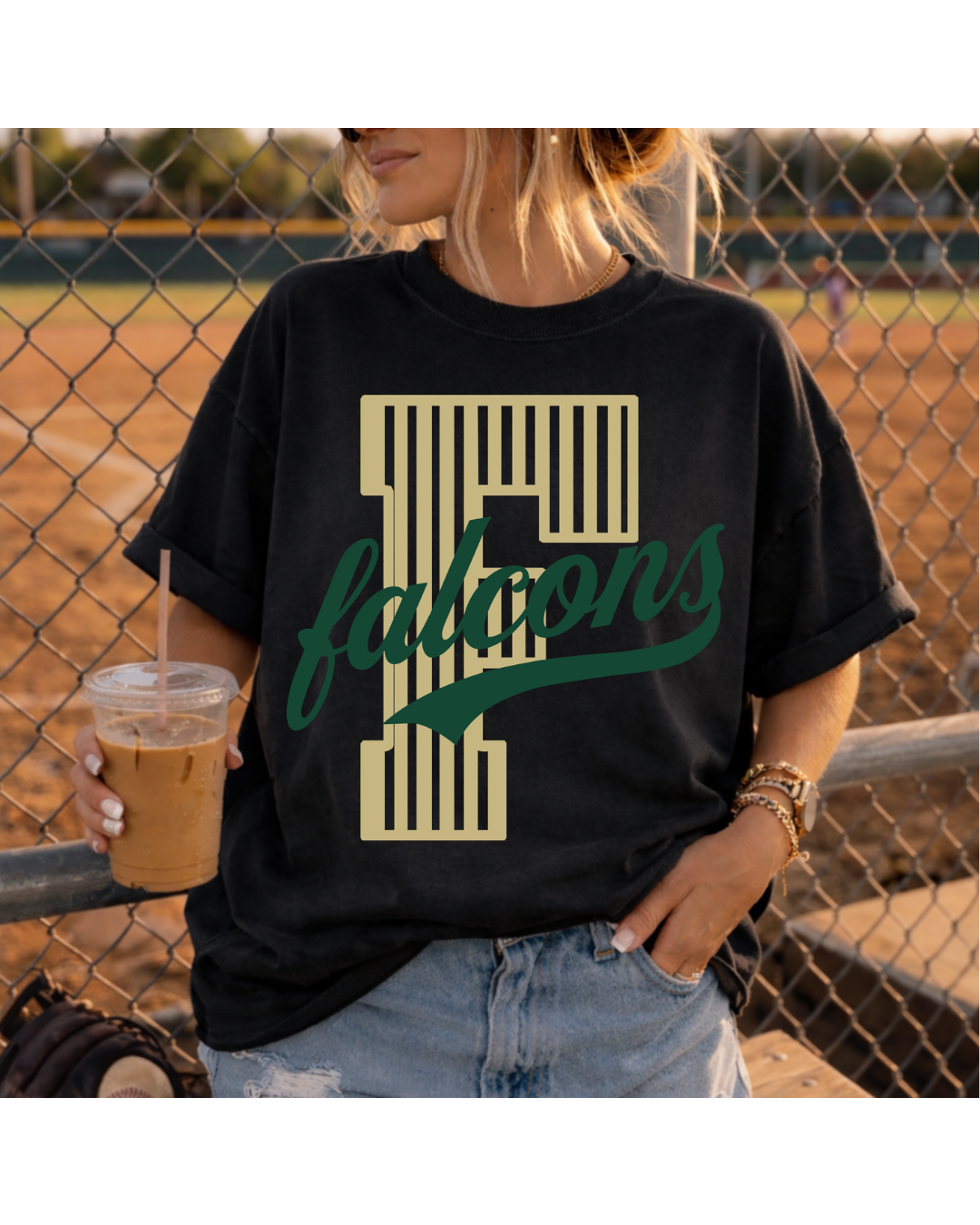 Stripped logo with cursive writing